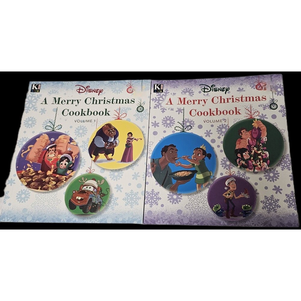 Disney A Merry Christmas Cookbook Volume 1 and 2 NEW